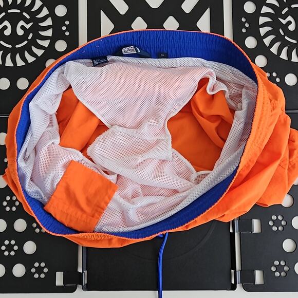 Polo Ralph Lauren Vintage 5" Swim Trunk in Orange and Blue FLAWS | Men's XL - Picture 6 of 15